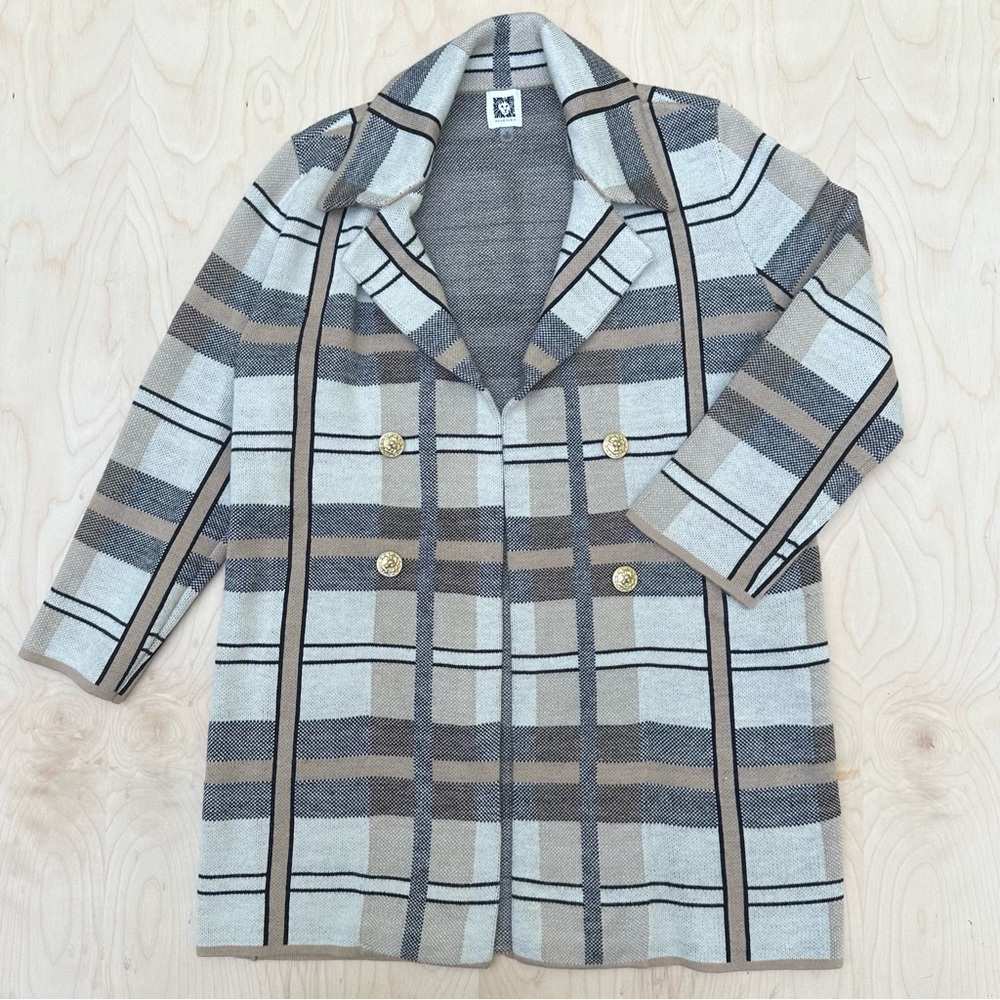 Anne Klein Plaid Coat